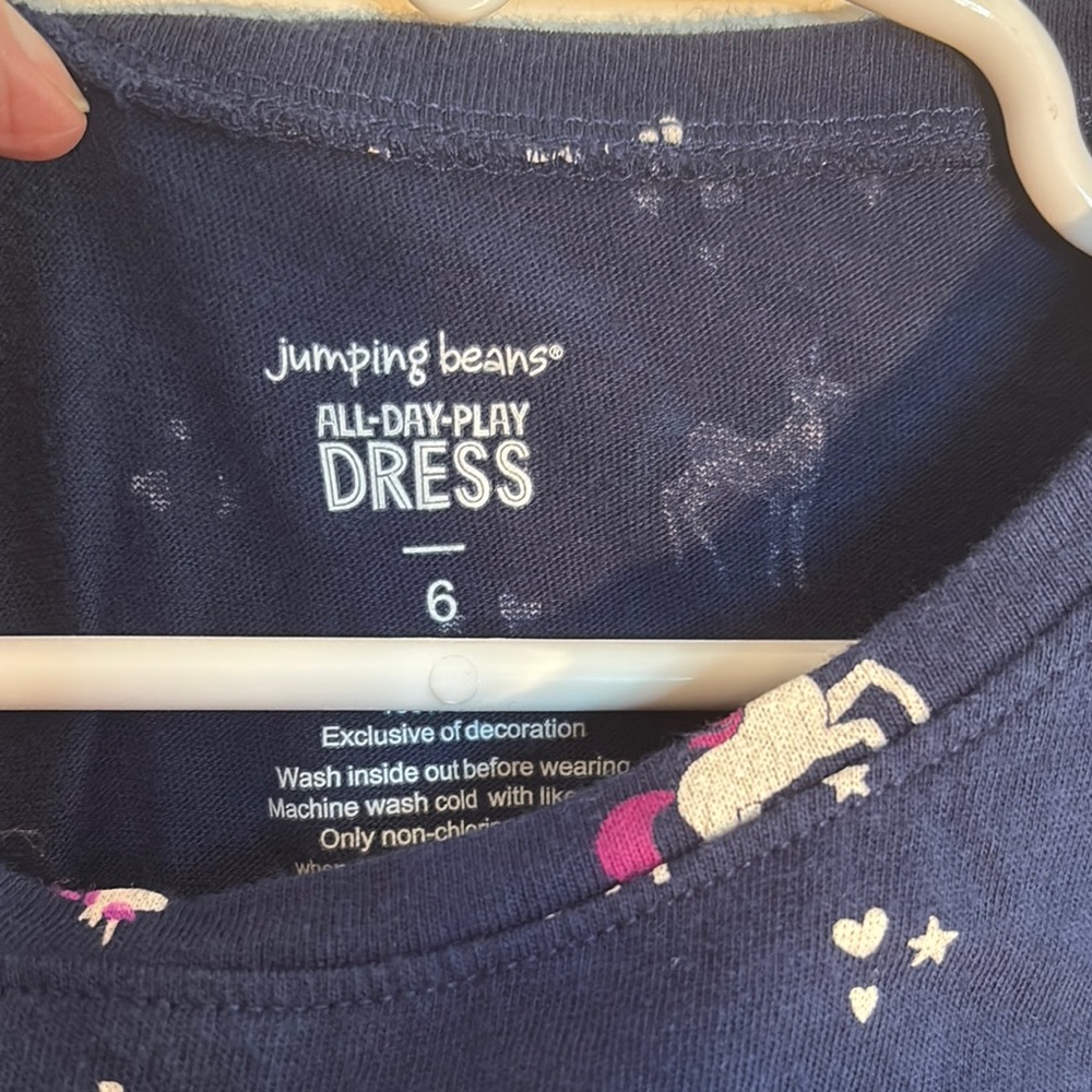 Jumping Beans Blue Long Sleeve Casual Sundress - Picture 2 of 4